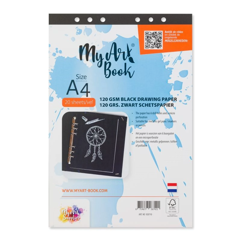 Een MyArt®Book schetspapier 120 grams zwart A4 koop je bij Terpen Tijn